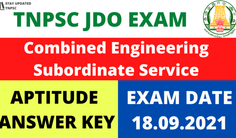 TNPSC JDO EXAM Answer Key PDF Download