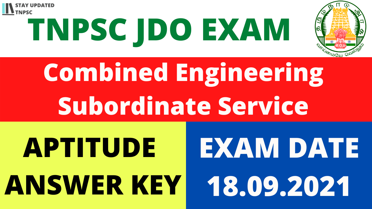 TNPSC JDO EXAM Answer Key PDF Download