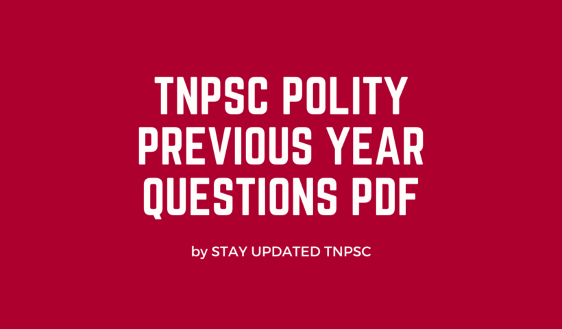 TNPSC Polity Previous year questions pdf