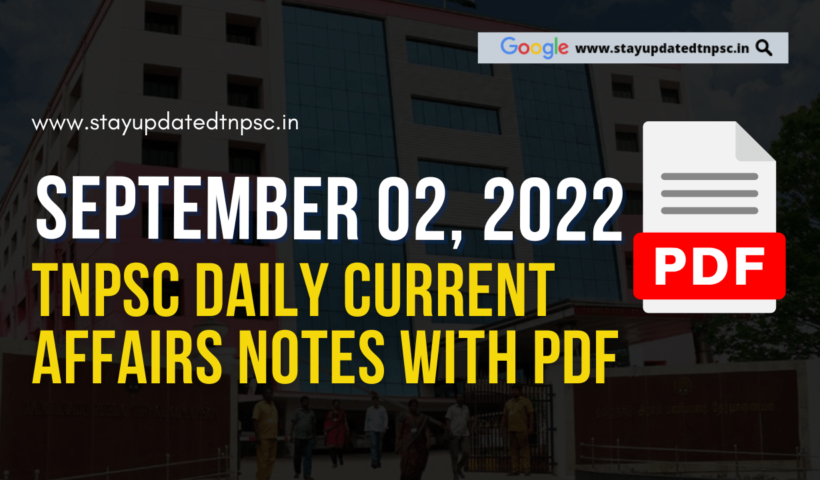 2nd September 2022 Current Affairs