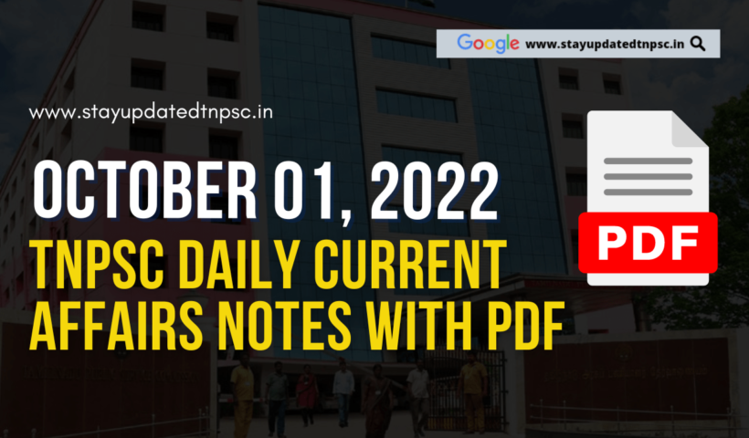 1st October 2022 Current Affairs